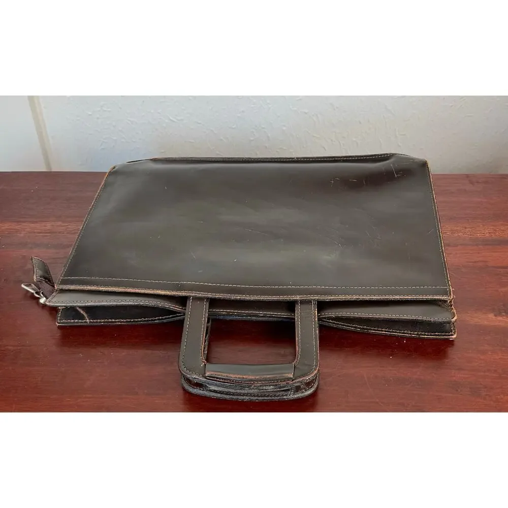 Brown Leather Briefcase Work Bag